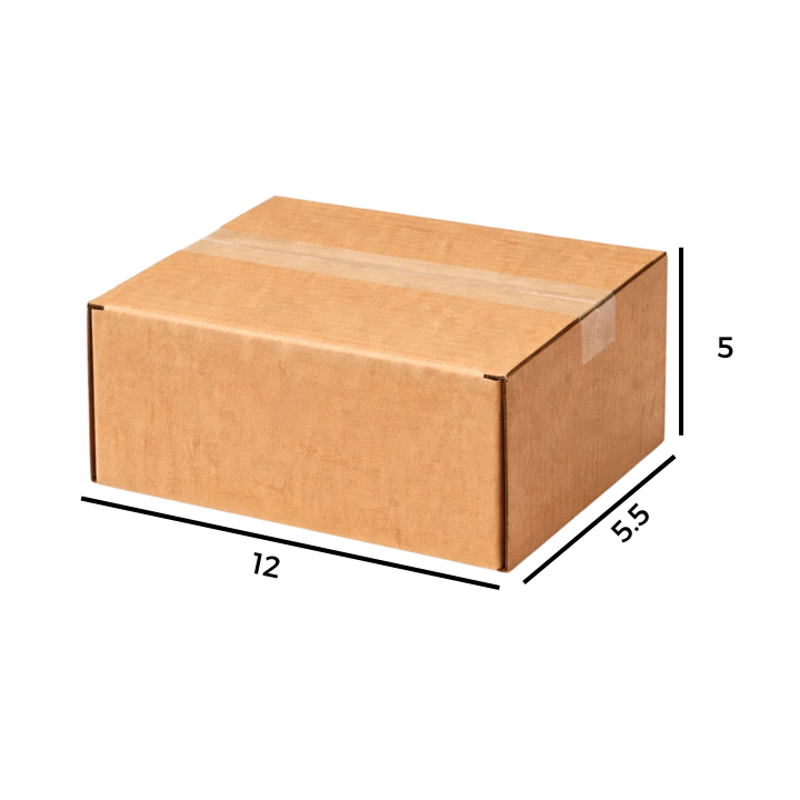 12 X 5.5 X 5 Inch Slotted Universal Corrugated Box | 380 GSM | 3-Ply | Eco-Friendly | 100% Recyclable