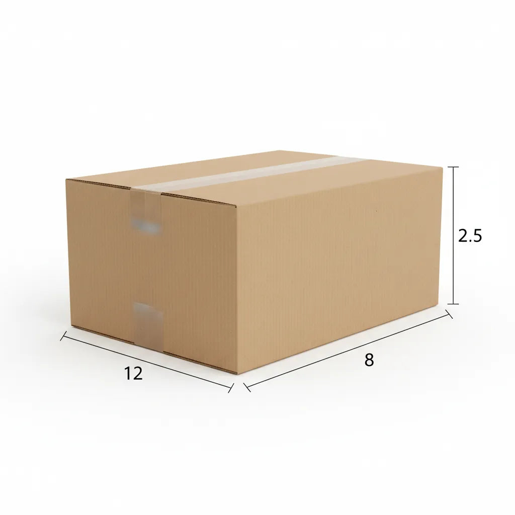 3 Ply 12 X 8 X 2.5 Inches Brown Corrugated Boxes