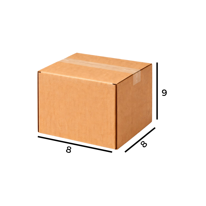 3 Ply 8 X 8 X 9 Inches Square Brown Corrugated Boxes