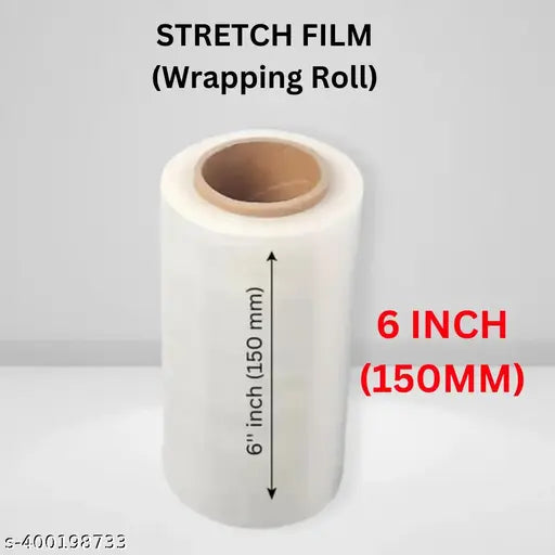 6 Inch Stretch Film Wrap – 15 Micron, 550g Hand Wrap for Packaging & Bundling