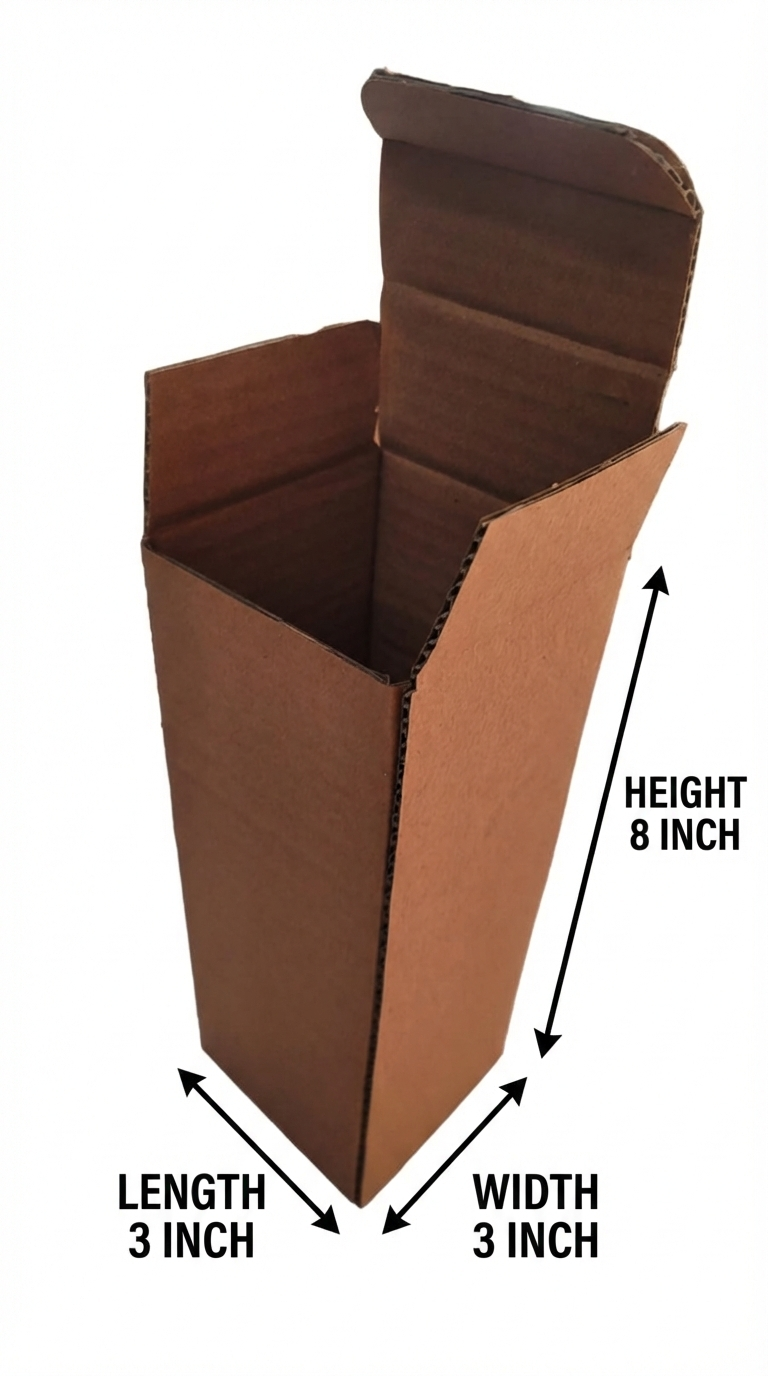 3 X 3 X 8 Literature Mailer Corrugated Box | 380 GSM | 3-Ply | Eco-Friendly | 100% Recyclable