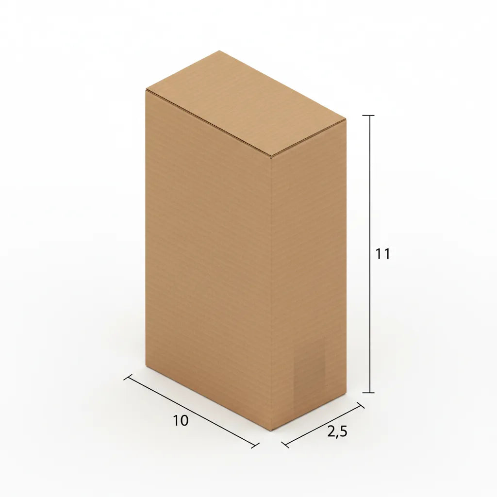 3 Ply 10 X 2.5 X 11 Inches Brown Corrugated Boxes