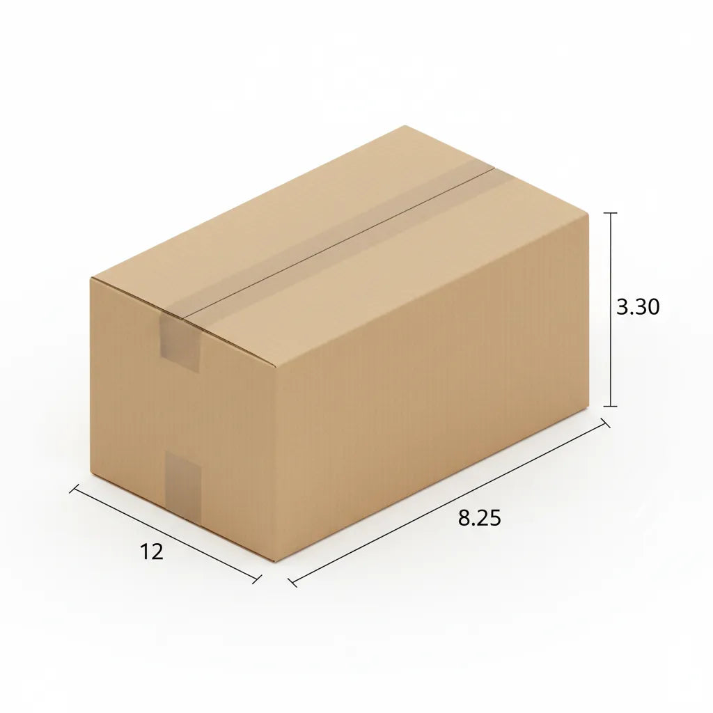3 Ply 12 X 8.25 X 3.30 Inches Brown Corrugated Boxes