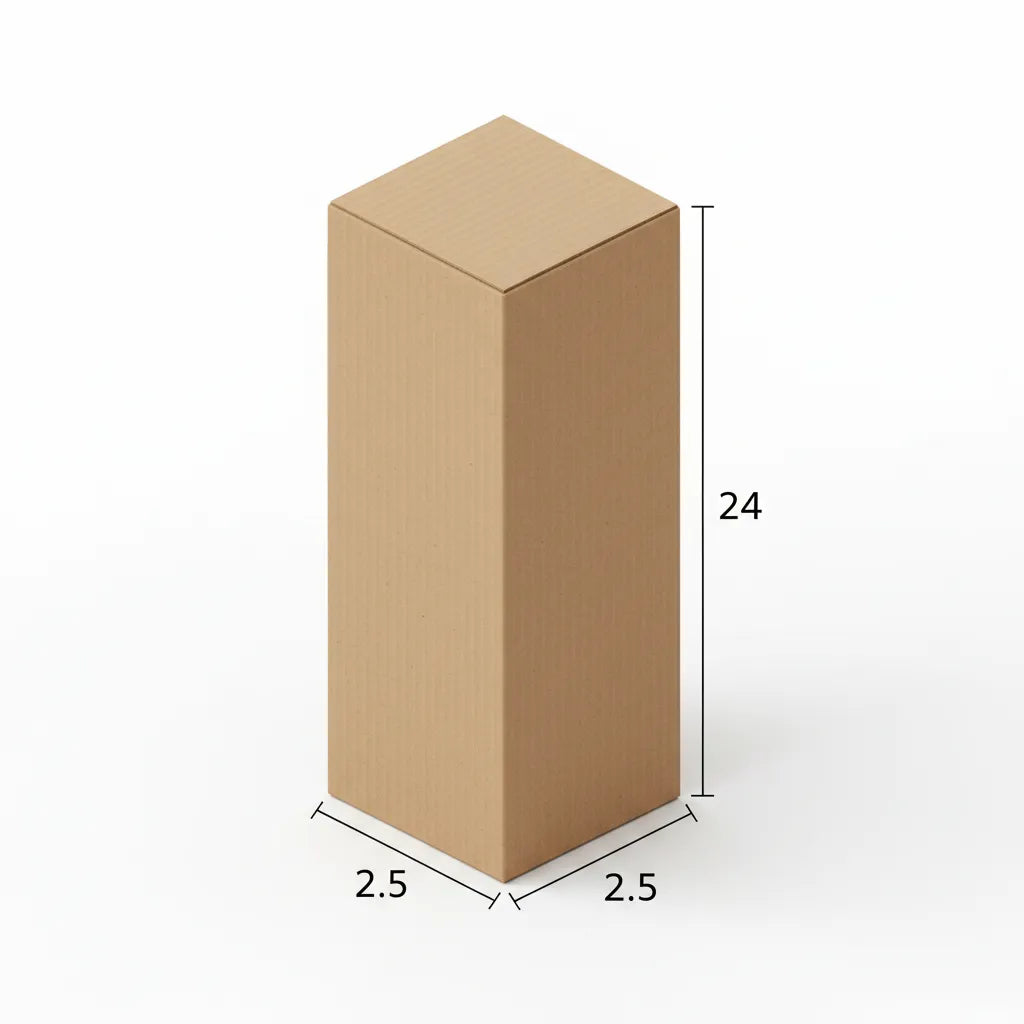 2.5 X 2.5 X 24 Inch Slotted Universal Corrugated Box | 380 GSM | 3-Ply | Eco-Friendly | 100% Recyclable