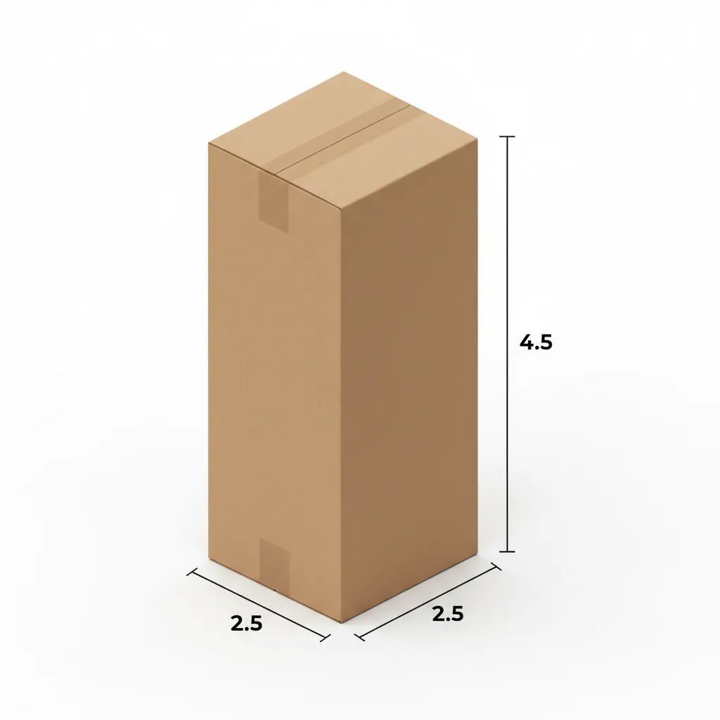 2.5 X 2.5 X 4.5 inch E-Flute Mailer Corrugated Box | 380 GSM | 3-Ply | Eco-Friendly | 100% Recyclable