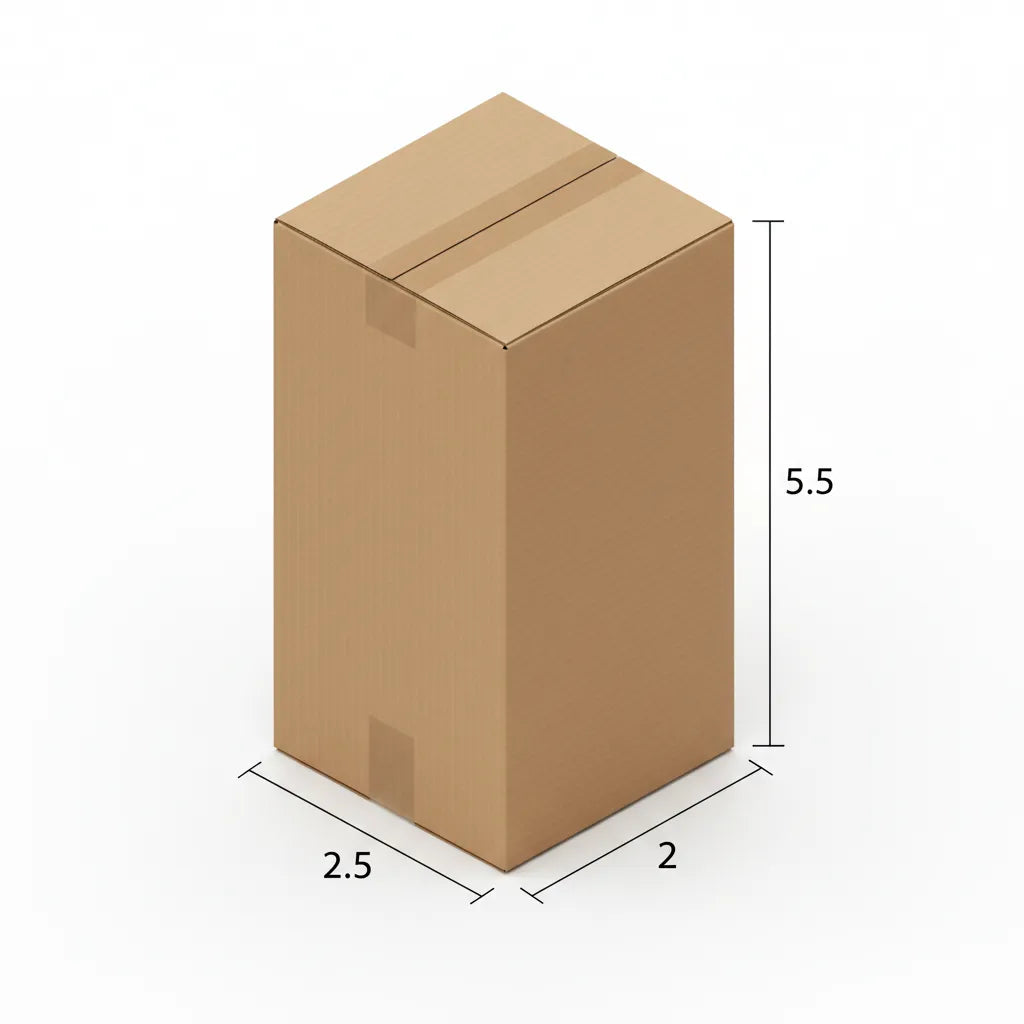3 Ply 2.5 X 2 X 5.5 Inches Brown Corrugated Boxes