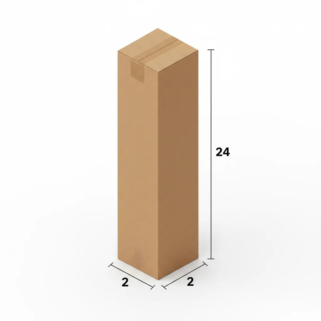 2 X 2 X 24 Inch Slotted Universal Corrugated Box | 380 GSM | 3-Ply | Eco-Friendly | 100% Recyclable