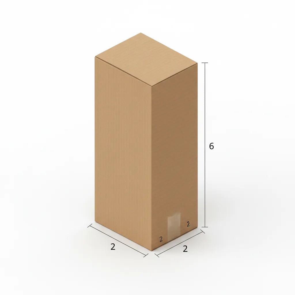 2 X 2 X 6 inch E-Flute Mailer Corrugated Box | 380 GSM | 3-Ply | Eco-Friendly | 100% Recyclable