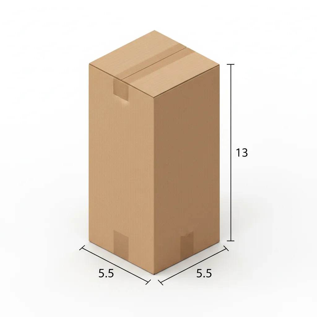 3 Ply 5.5 X 5.5 X 13 Inches Brown Corrugated Boxes