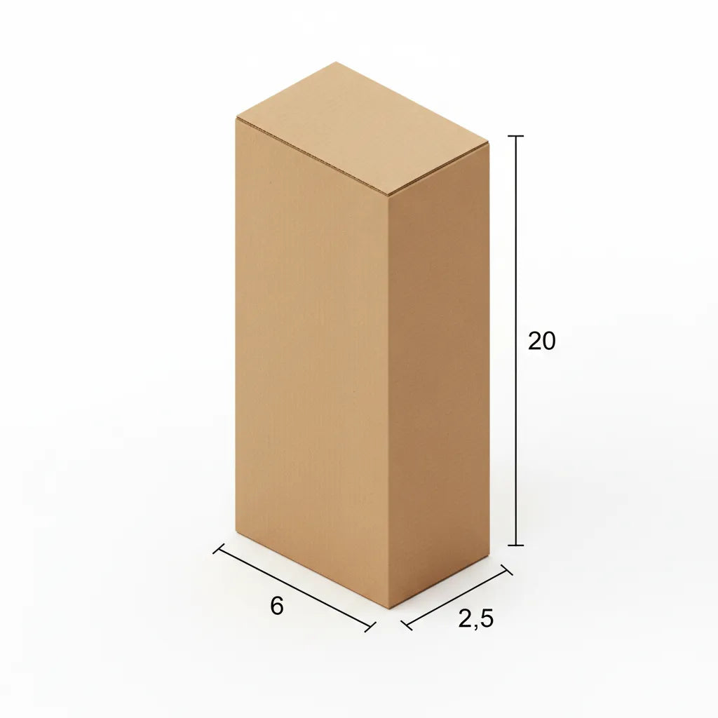 3 Ply 6 X 2.5 X 20 Inches Brown Corrugated Boxes