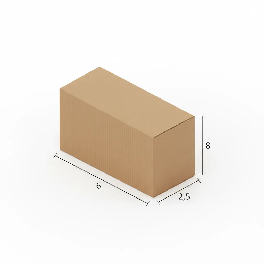 3 Ply 6 X 2.5 X 8 Inches Brown Corrugated Boxes