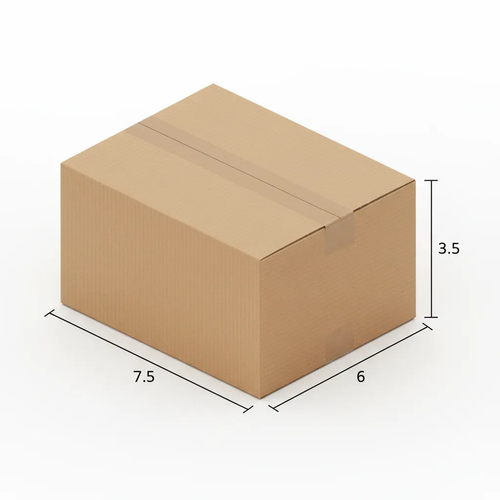 3 Ply 7.5 X 6 X 3.5 Inches Brown Corrugated Boxes