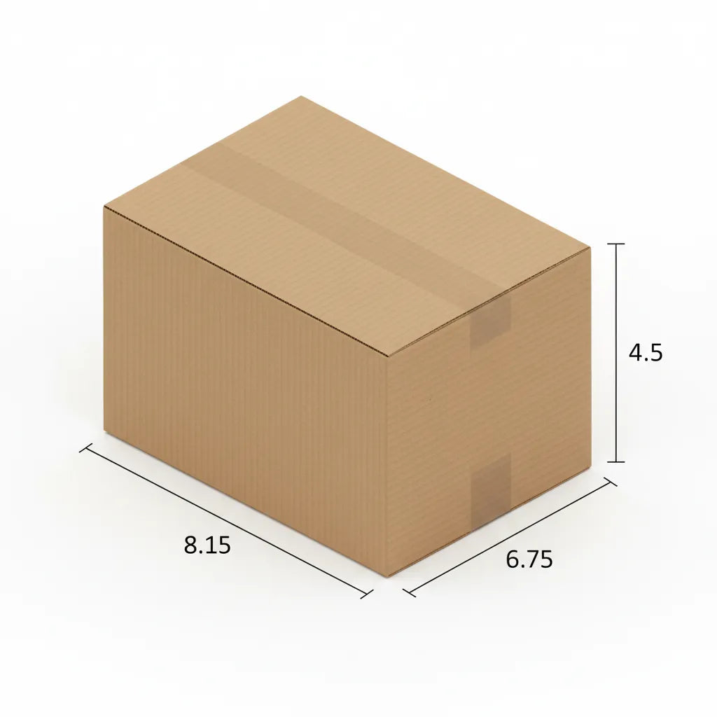 3 Ply 8.15 X 6.75 X 4.5 Inches Brown Corrugated Boxes