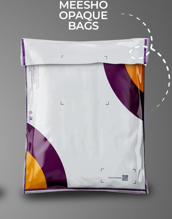 10 X 12  Meesho OPAQUE Courier Bags With Barcode & No Pod | | 51 Microns | Pack of 100